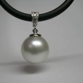 South Sea pearl and diamond drop pendant