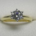Solitaire round brilliant cut diamond engagement ring