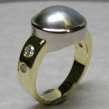 Pearl and diamond dress ring