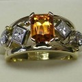 Golden sapphire and diamond dress ring