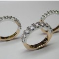 Rose and white gold diamond ring set