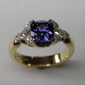 Sparkling purple Ceylon sapphire and diamond dress ring