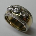 Contemporary style brilliant cut diamond ladies engagement ring