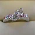 Unique marquise and pink diamond engagement ring