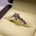Solitaire brilliant cut diamond engagement ring