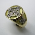 Celtic cross and dragons gents dress ring