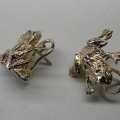 Diamond set gold frog design earrings