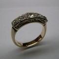 Five diamond antique style ladies occasion ring