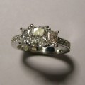 Radiant cut diamond engagement ring