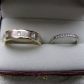 Gents two tone princess cut diamond wedding ring
