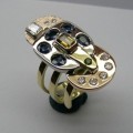 Magnificent contemporary style multi coloured gemstone dress ring
