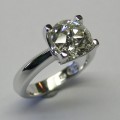 Elegant two carat old fashion cut diamond solitaire diamond ring
