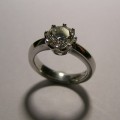 Platinum solitaire round brilliant cut diamond engagement ring
