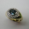 Australian parti coloured sapphire and diamond dress ring