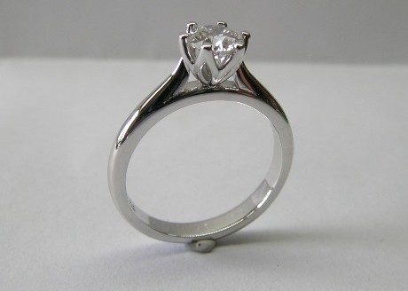 Solitaire brilliant cut diamond engagement ring