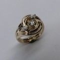 Abstract design ladies diamond dress ring