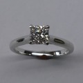 Ideal Square solitaire diamond engagement ring