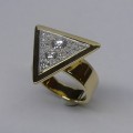 Contemporary abstract design diamond dress ring