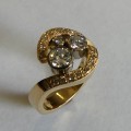 Contemporary design round brilliant cut diamond dress ring
