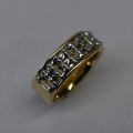 Gents ring with chain inlay