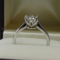 Platinum solitaire diamond engagement ring