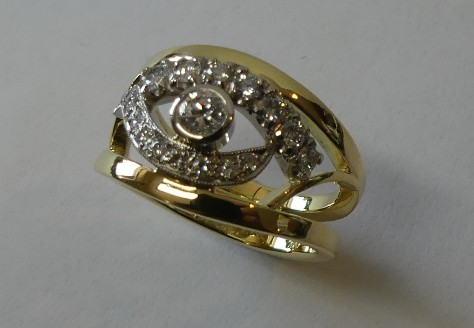 Contemporary style ladies diamond dress ring