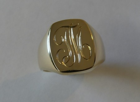 Handmade ladies gold signet ring