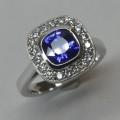 Platinum Natural Ceylon Sapphire and Diamond engagement ring