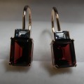 Garnet and aquamarine drop earrings