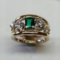 Contemporary style Emerald and Diamond dress ring