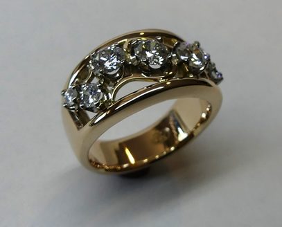 Contemporary Style Diamond Dress Ring