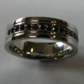 Platinum Black Diamond Gents Wedding Ring