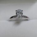 Platinum Solitaire Oval Diamond Engagement Ring