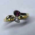 Contemporary Design Ruby and Diamond Dress Ring